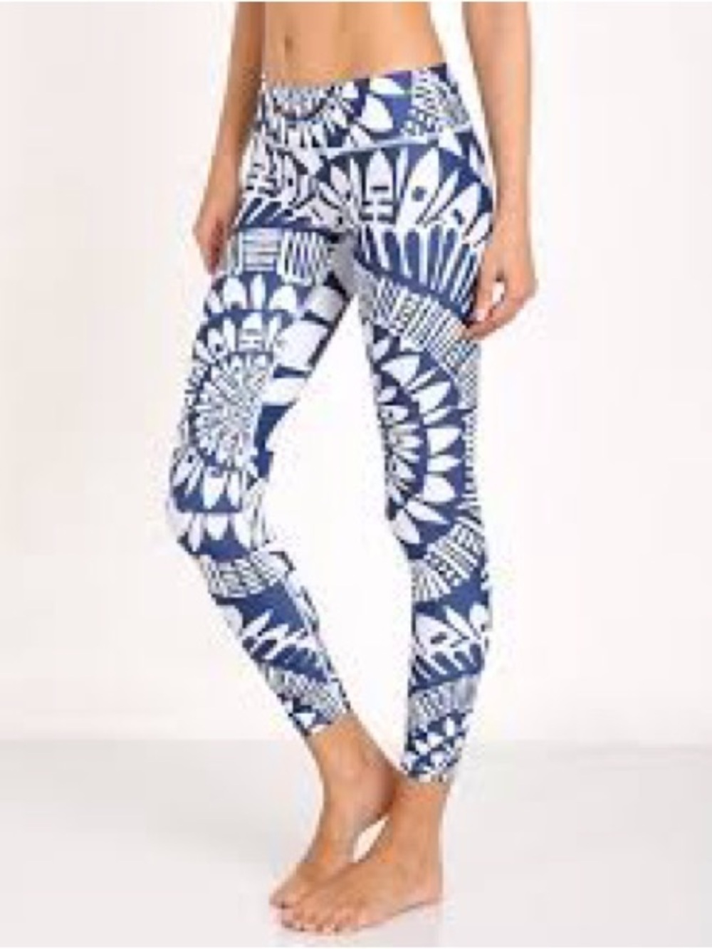 Mara Hoffman | Peacefield Navy and White Geometric Print Leggings